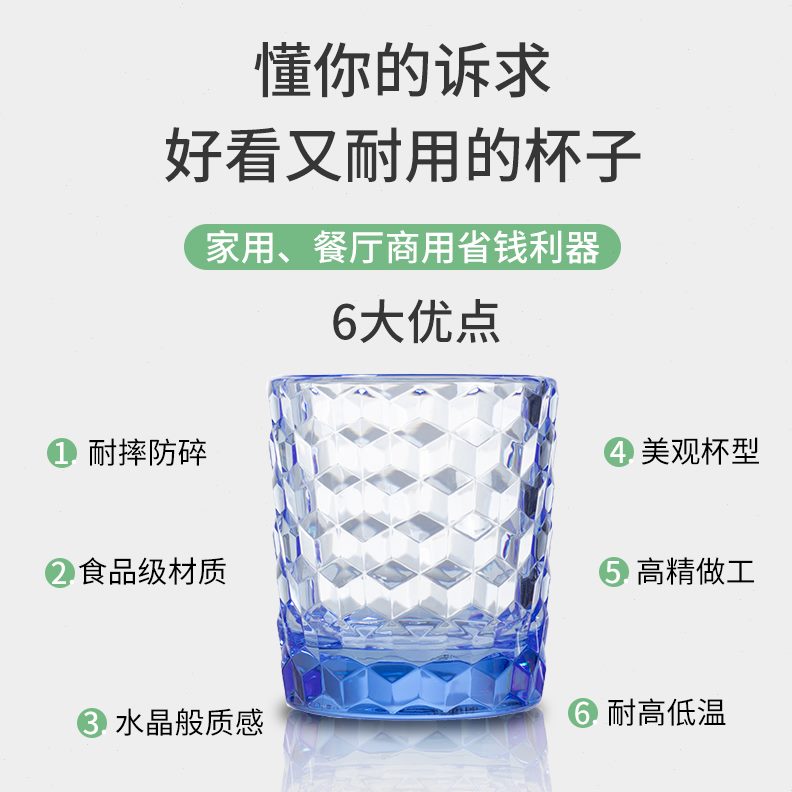 耐高温家用冷水壶高水杯大容量家用水杯套装PC托盘颜值彩色带耐摔