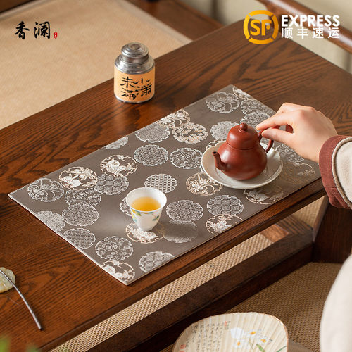 中高档手工织锦茶席双面双色加厚茶E垫茶桌布干泡垫中式茶壶垫桌