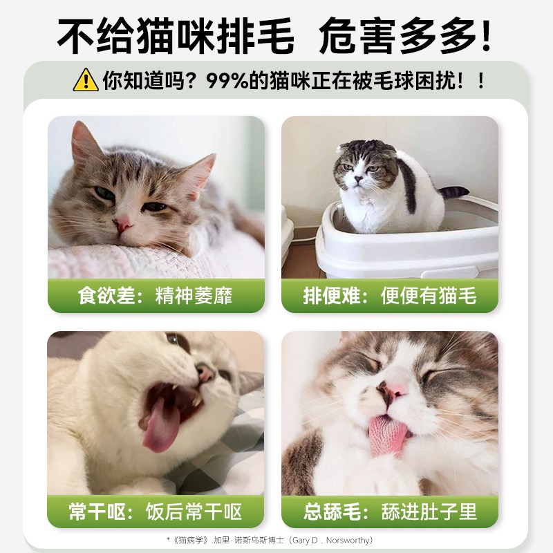猫草片化毛球片猫咪专用化毛膏猫咪排毛化毛片猫咪吐毛球体内去毛