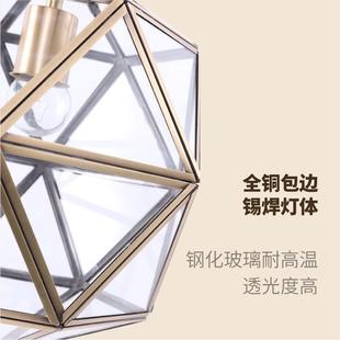 OD3003 玻璃玻球吊灯单头吧台全餐厅灯古吊 1焊锡璃仿小吊灯铜欧式