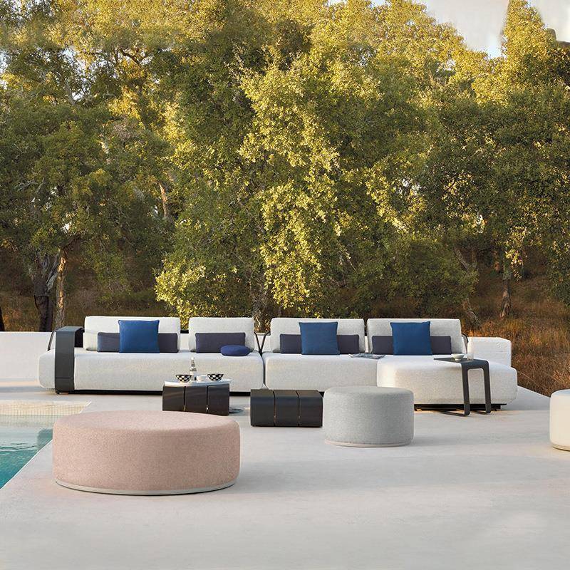 户外沙发别墅洋房庭院花园闲锈BO6外露组钢不合阳台休茶几防水家