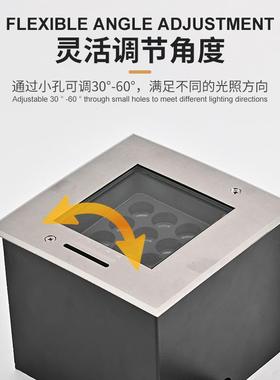 LE水KL-00211D方形地埋灯户园外防埋地灯嵌入式场公草坪射树地广灯9W