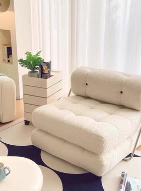 W8塔吉沙中发床两用客厅发椅古沙NRJ梳化单人位叠两用奶油风懒折