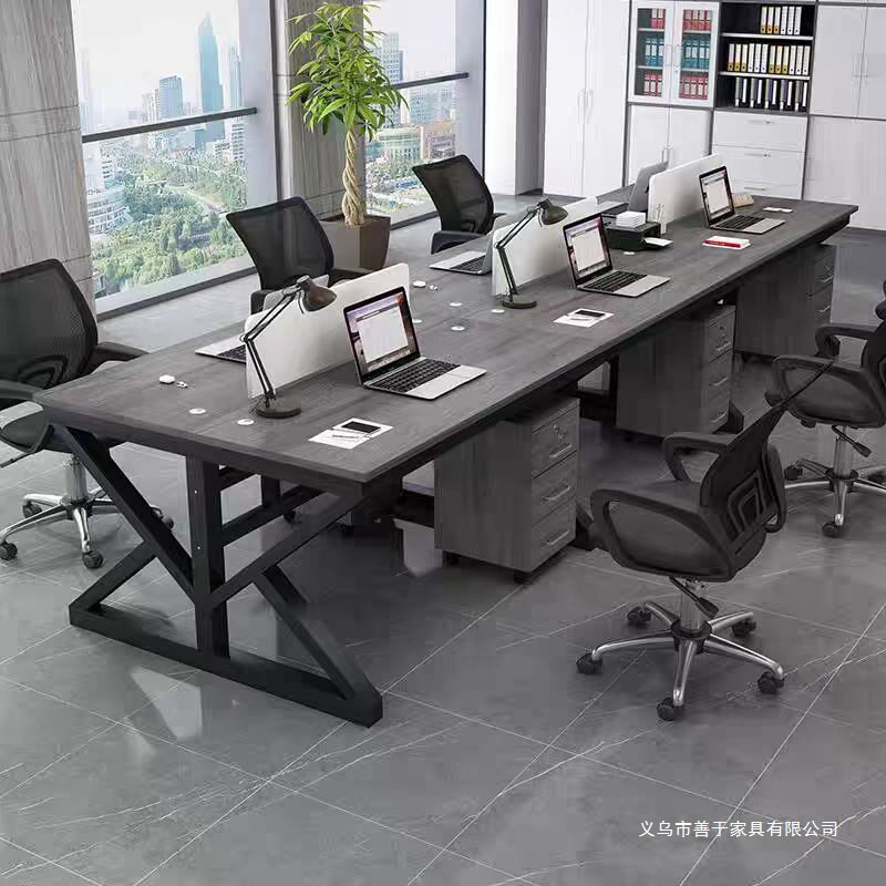 六人位带锁员带抽屉工位办公桌职员办公桌椅组合卡座办公室电脑桌