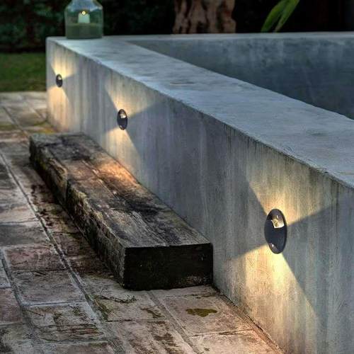 圆形LED地脚灯户外防水W墙角铝埋3地灯TYH-CP70双面光发灯庭院楼