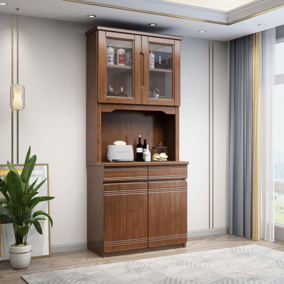 实餐边柜实木NYN酒柜豪茶华橱木柜餐厅水柜能多功出厨房收纳储物