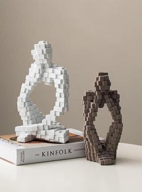 创抽意现代简约象艺术摆件档电视柜SIJ酒轻奢高家居装饰品玄关柜