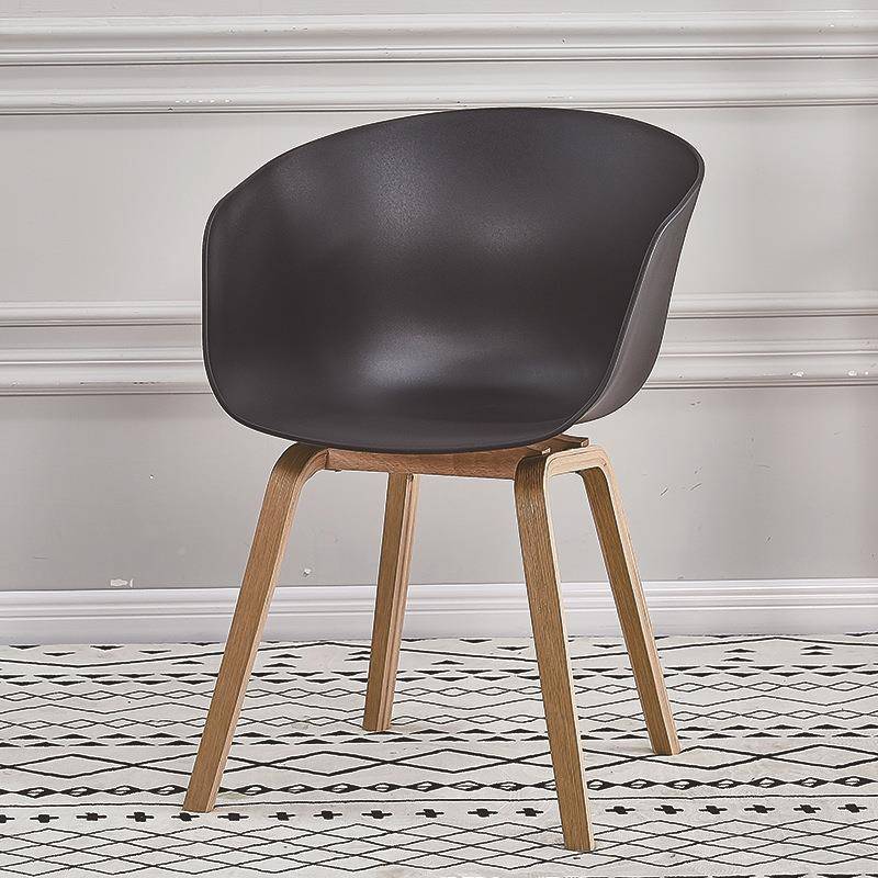 围料椅木腿半包布塑椅子CML-082全包办公椅轮椅子彩料色塑滑休闲