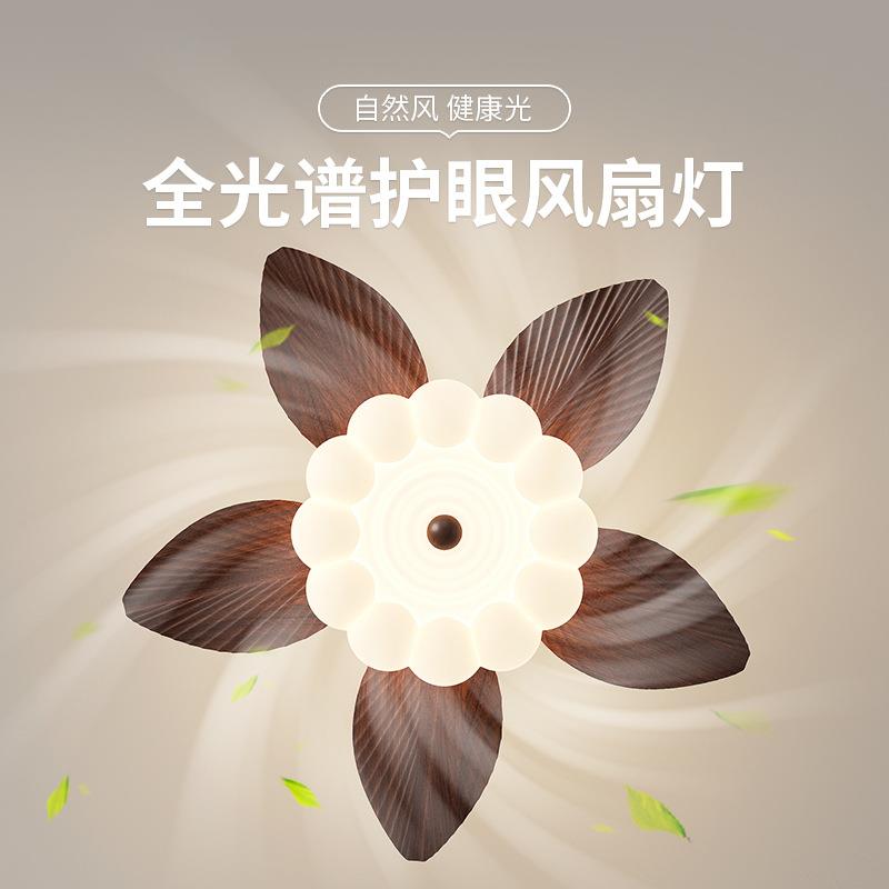 中奶油古风餐厅风灯复古约创意南简瓜泡泡卧室大扇风力一体电扇灯