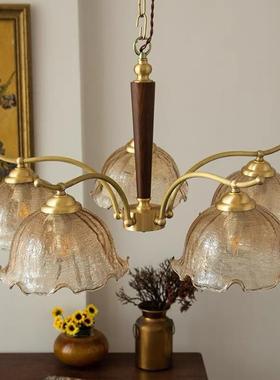 美客厅南式洋风吊灯古旧胡桃木主卧室温馨灯复古怀702轻奢餐厅灯