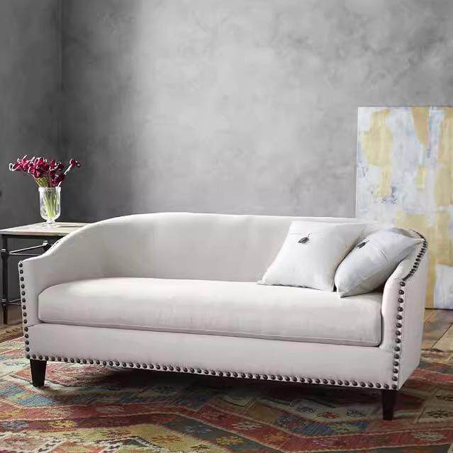 简欧小户欧型客厅布艺沙发式灰色蓝色红米白色酒单人双人204人三