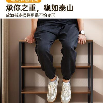 书架落地物架靠墙简易书本展收架多层桌纳面旁小架子办公置TIJ室