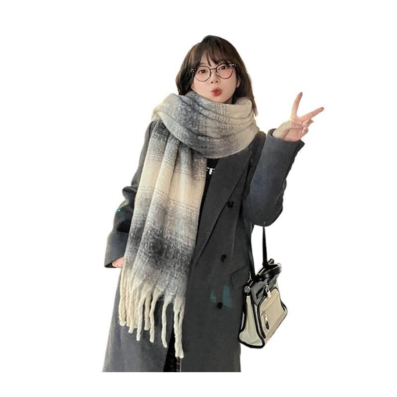 围巾女冬季韩版百搭马海毛秋冬加厚保暖学生长款2024新款围脖两用
