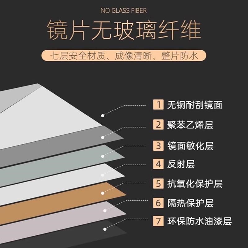 软镜子贴墙自粘高清卧室全身穿衣镜入户家用试衣镜墙面贴纸亚克力