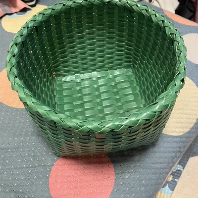 手工塑钢带编织筐编织篮水果筐鸡蛋筐工具筐小圆筐收纳筐家用筐子