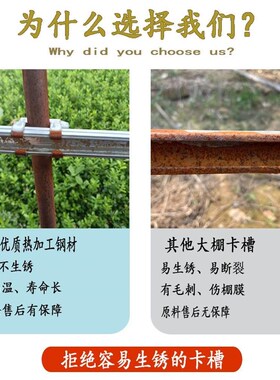 热镀锌大棚卡槽卡簧配件纳v米铝合金卡槽固定卡扣压条防风压膜槽