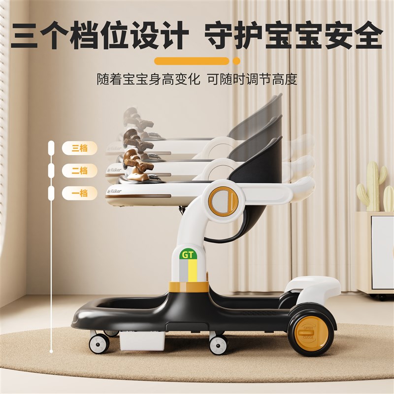 学步车6到18个月婴儿多功能防o型腿手推车宝宝防侧摔助力学起步车