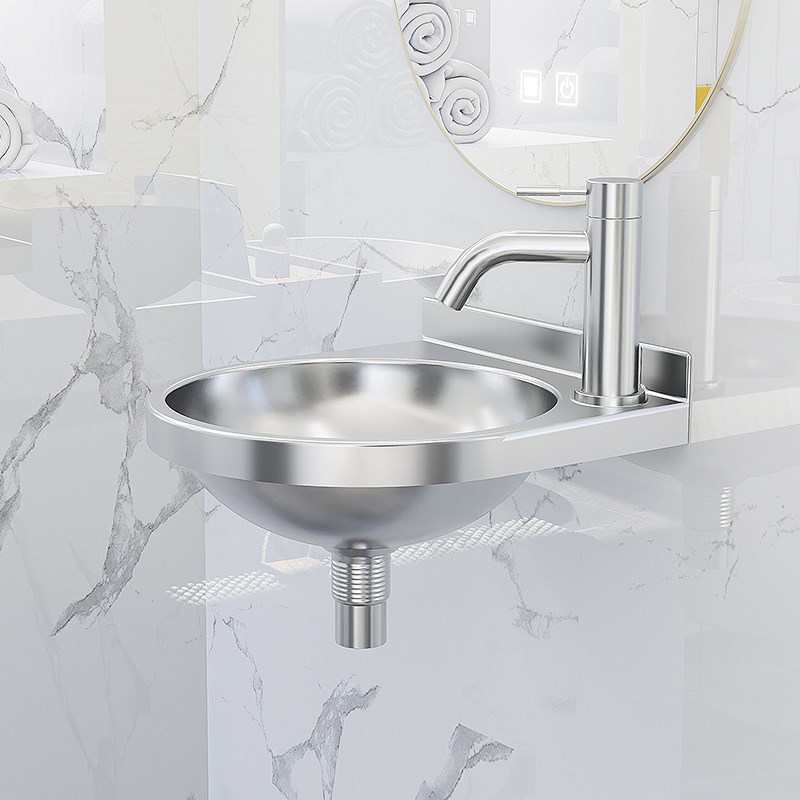 304不锈钢迷你小号壁挂式简易卫生间小户型洗手盆阳台挂墙洗脸盆