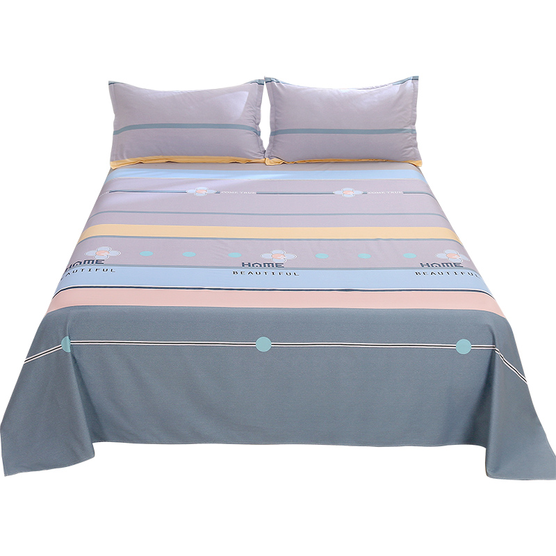 加厚床单单件全棉床上用品学生宿舍单人被单三件套枕套老粗布