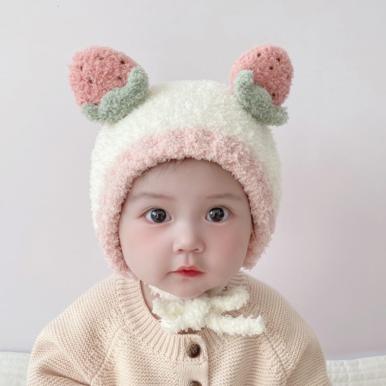 婴儿帽子秋冬帽ro英国nex幼儿可爱护帽季毛绒加厚保暖ad宝宝t耳