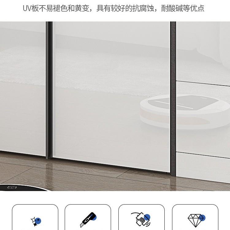 轻简奢衣柜家用室UCL现代型约高光柜子实木组合免安装卧小户衣橱