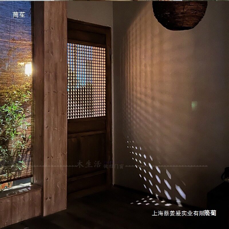 东阳木雕中式仿古门窗实木花格做旧复古门茶室包厢门木门花窗