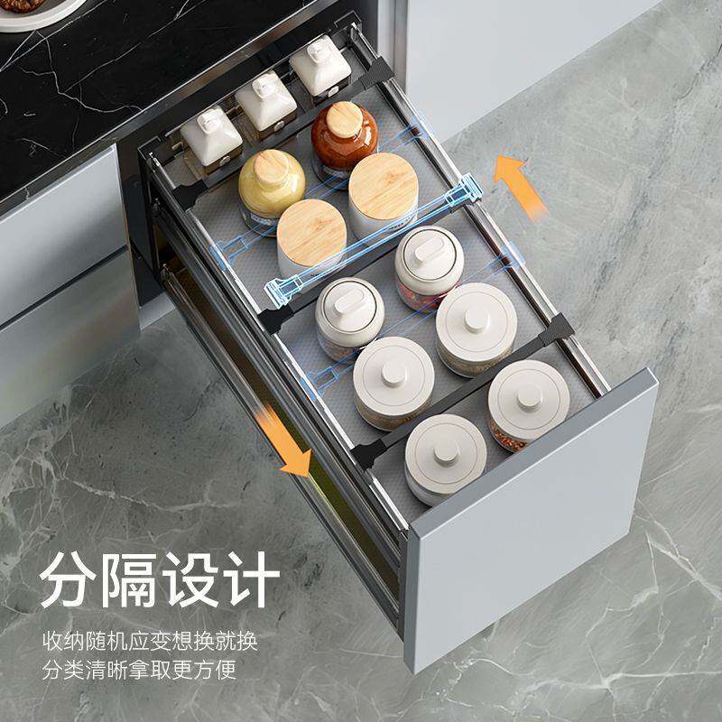 加固款厨房调料拉篮橱柜窄柜极窄小尺寸置物架调味拉蓝收纳抽屉式