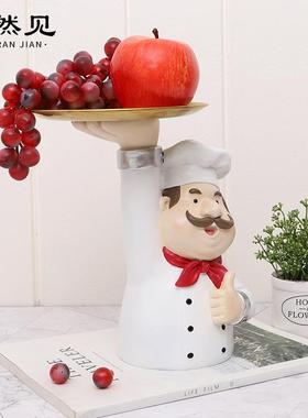 欧REF2X0仿真服务员创意树脂杂物式收纳家居饰品桌摆件餐厅装客厅