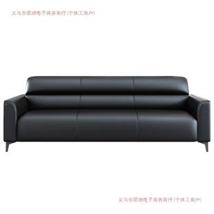 办公沙现代简约会发970客接待三人位小型办公室商户务抓皮茶几猫