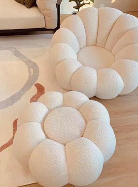 奶风油懒人发休FZK可躺可睡南瓜沙发椅可旋转单人沙发沙椅懒人闲