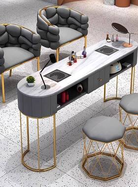 美甲桌NVM经济型美店桌子子套装日式轻奢单双人椅台尘自甲带吸器