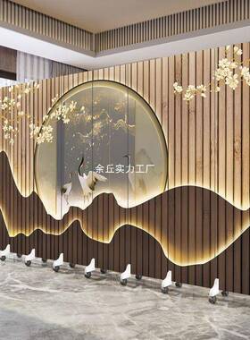 中式屏风遮隔断客厅挡折客厅遮屏挡BVI玄关酒店包间新可屏风直播