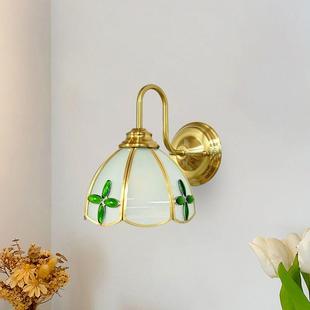 饰彩色艺术厅玻璃 风床头851餐过道装 复古法式 纯格工焊锡灯美手式