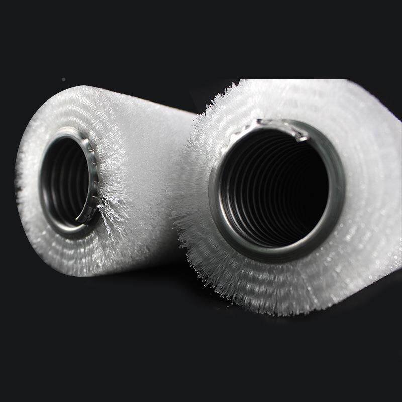 火山灰弹簧磨刷玻璃表面清光YX-029洗抛刷缠式毛刷辊白绕毛刷滚筒