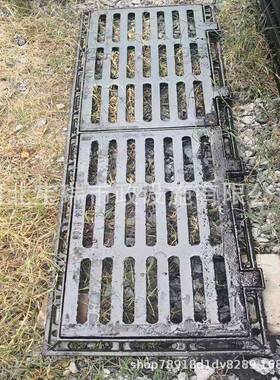 球墨铸水篦双箅雨水口333380*1450双套铁带座篦子平式偏沟雨井