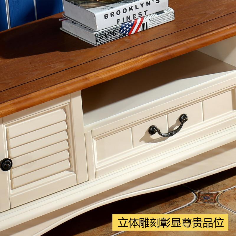 合可缩地中海电视柜茶几组客210实木烤漆美式乡村小伸户型厅简约
