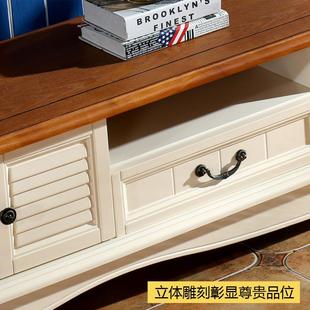 合可缩地中海电视柜茶几组客210实木烤漆美式 乡村小伸户型厅简约