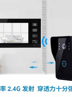 无线可视对门铃家用别墅AST-2.4G免打清孔高视频讲智门禁能开锁
