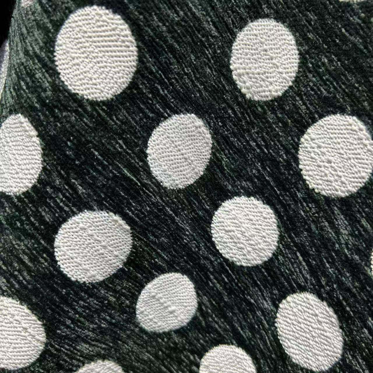 【复古波点】点厂家加厚雪尼尔圆840面法式沙布圆料凳抱枕发美式