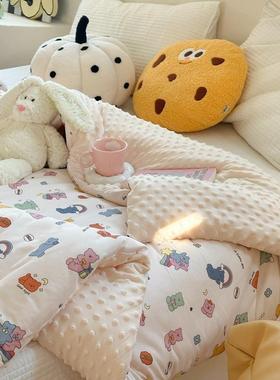 A类针织豆豆被棉大被卡通儿春秋被冬被童被子NSH--67单人双人豆加