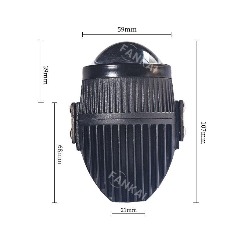 汽车色ED雾灯2.透0Inch三前雾L灯改装双光2寸三色L镜远近白光黄光