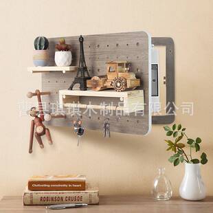 免打孔实木电表箱洞板玄39408物架电关闸遮挡置装饰画搁板收纳置