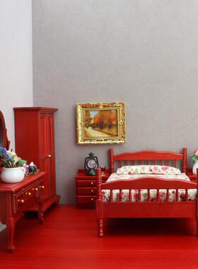 1:1娃DF1171-M娃你屋dollhous型e迷家具模微缩卧室套装微场景2床