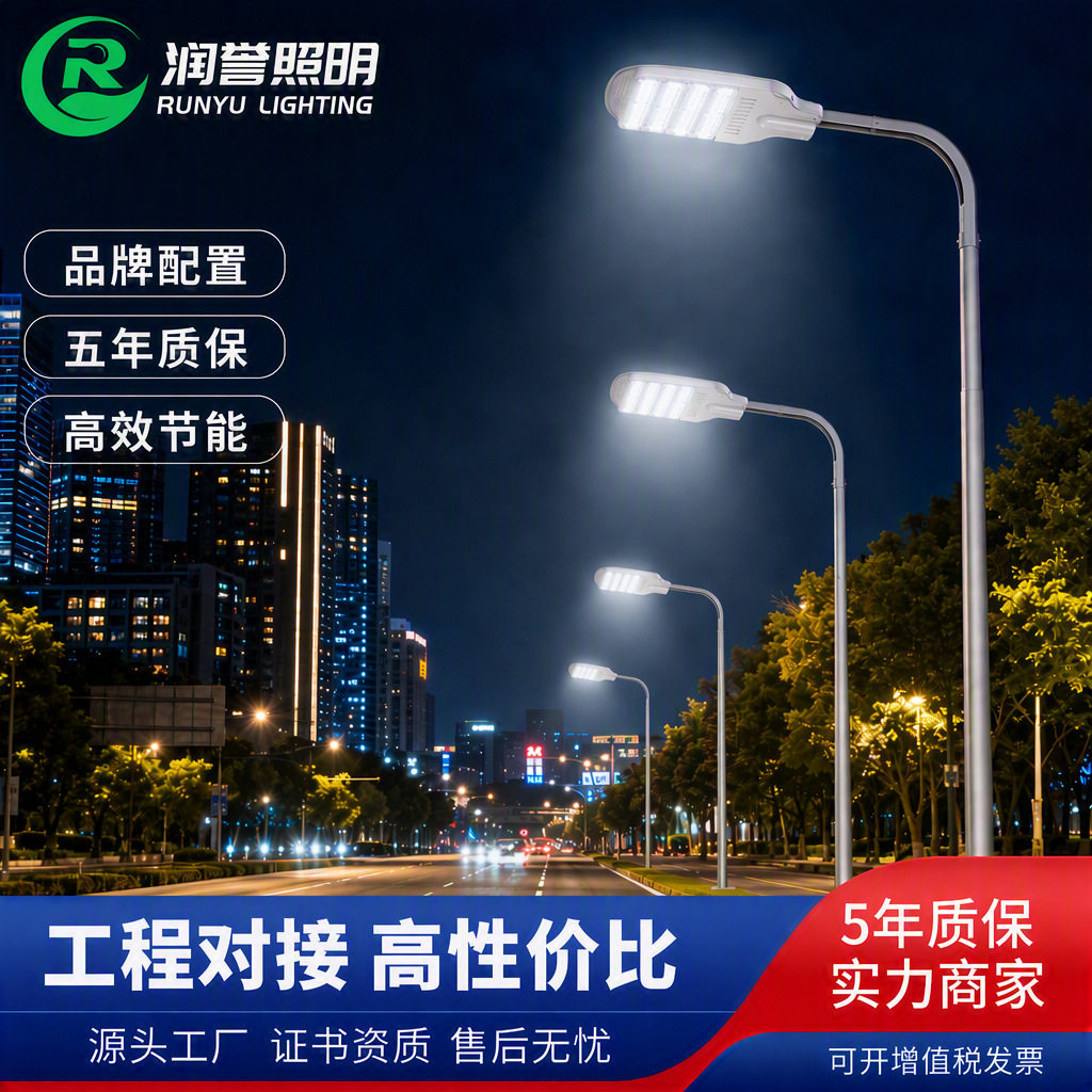 路灯灯头模组高杆道路灯头城市小区光感220V市电充电路光感路灯头