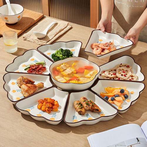 过年团圆饭拼盘餐具组合创圆桌盘子菜5盘家用2套02新款意UDJ碗碟