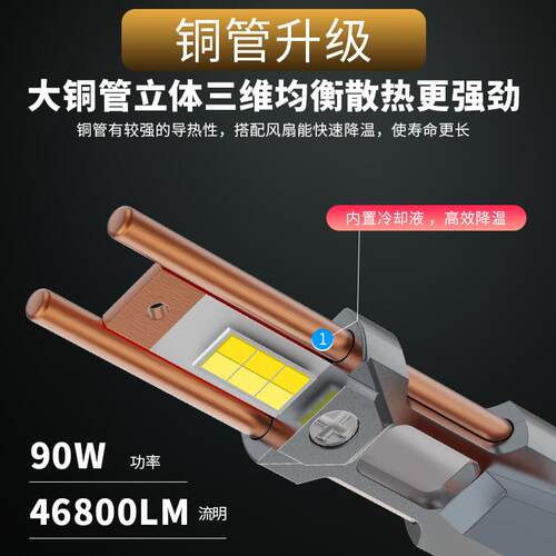 超亮双管2V三色LE大灯H7HK12-24V铜114近光H1远光灯90WD大功率货