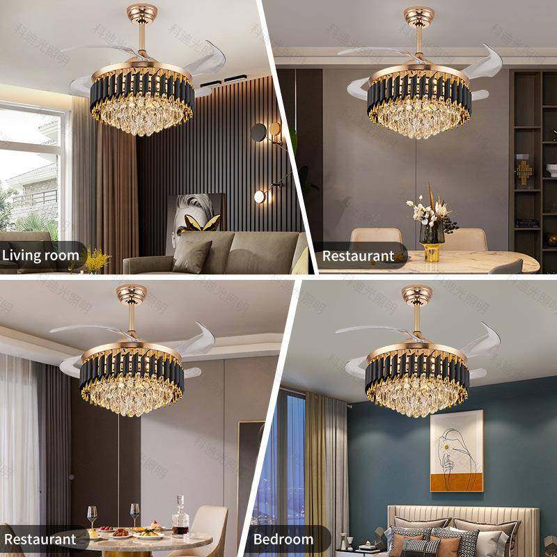 轻奢客厅电水晶风扇灯跨境卧室le24d电扇灯厅美风式复古吊扇餐灯,家装灯饰光源,风扇灯,淘宝优惠券,粉丝福利购,淘宝优惠卷