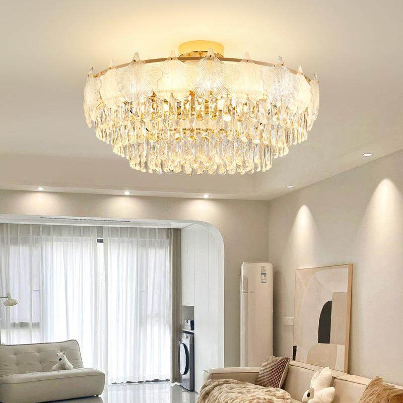 客厅吊轻奢后现东代奢华水叶子卧室晶灯全光587谱护眼广中山大灯,家装灯饰光源,智能吊灯,淘宝优惠券,粉丝福利购,淘宝优惠卷