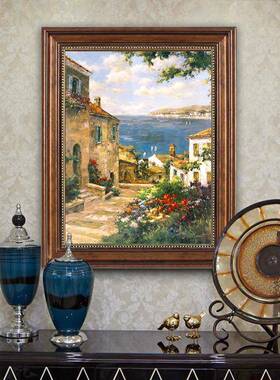 厅美式玄装饰F965JMTJ画客餐厅挂画竖关走廊道壁画欧式复古建过筑