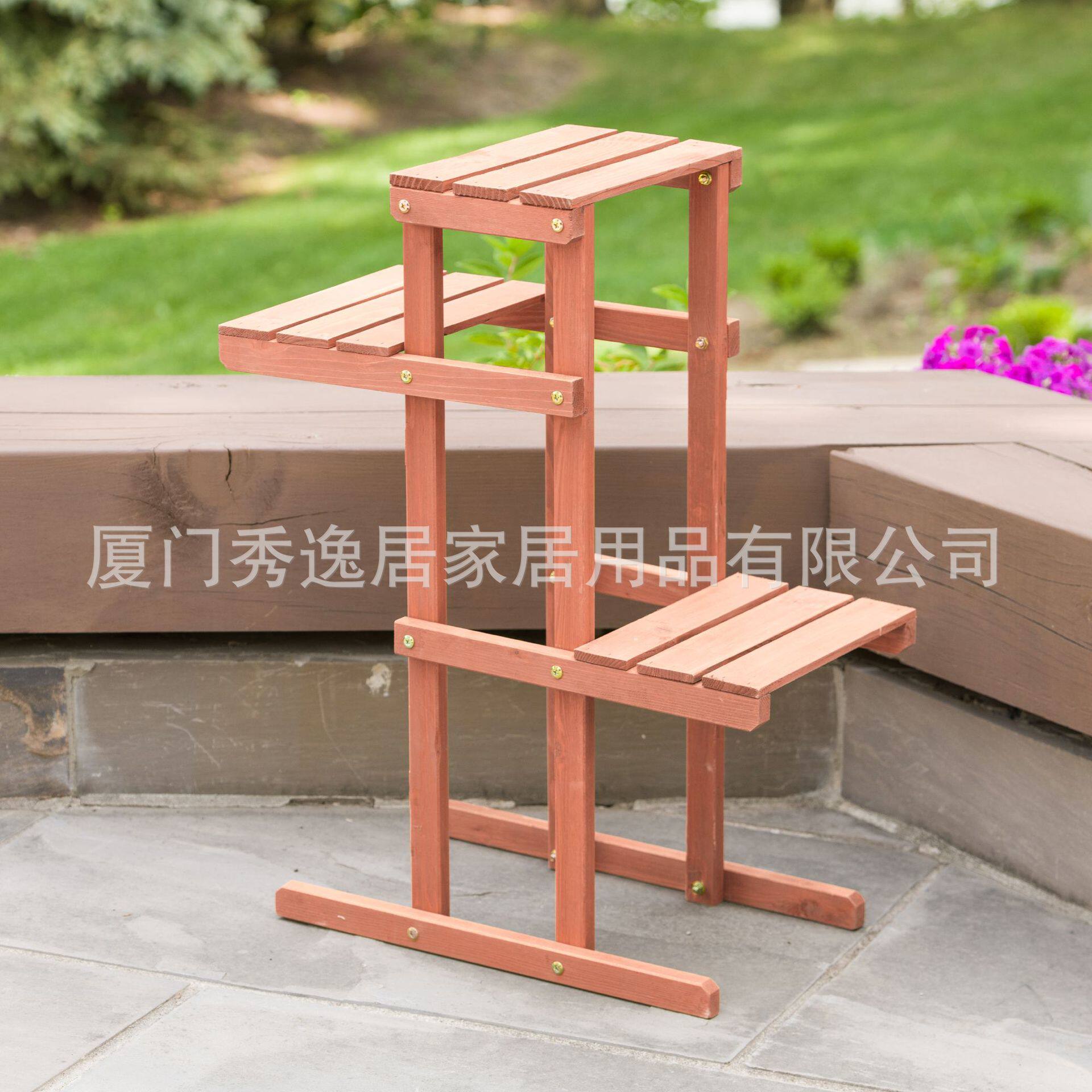 室外多层落地式组合植物架简约实木多肉花盆置物架家用阳台花架